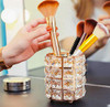 KDDOM Crystal Makeup Brush Holder Organizer Eyebrow Comb Brushes Pen Pencil Cup Container Cosmetic Storage OrganizerHand