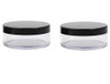 LASSUM 2 Pieces 50 ml Plastic Empty Powder Case Portable Loose Powder Container with Sifter and Lids