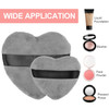 OIIKI 4PCS Makeup Puffs Cotton Powder Puff Makeup Tool Sponges Blender in Love Shape with Strap for Cosmetic 2PCS Gray2P