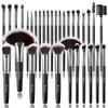 Makeup Brush Set SOLVE 32 Pieces Professional Makeup Brushes Wooden Handle Cosmetics Brushes Foundation Concealer Powder
