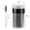 100 Pcs Disposable Mascara Wands Crystal Eyebrow Spoolies Brush for Eyelash Extensions Black Lash Brushes with Container