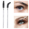 100 Pcs Disposable Mascara Wands Crystal Eyebrow Spoolies Brush for Eyelash Extensions Black Lash Brushes with Container