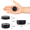 05 oz Screw Top Aluminum Tin Jar with Screw Lid and Blank Labels Black Pack of 32