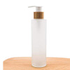 1PCS 150ml5oz Frosted Glass Pump Bottles Empty Refillable Press Pump Bottle with Bamboo Pump Head Toiletries Storage Con