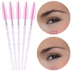 Tbestmax 200 Disposable Eyelash Brush Mascara Wands Spoolies for Eye Lashes Extension Eyebrow and Makeup Pink