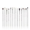 Jessup Small Eye Makeup Brush Set Professional 15pcs WhiteSilver Premium Naturalsynthetic Eye Shadow Blending Concealer