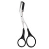 ericotry Professional Precision Eyebrow Trimmer Scissors Scissors with Comb and Non Slip Finger Grips Black Silver Tone