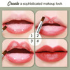 Rownyeon Travel Retractable Lip Brush Applicators Flat for Lipstick Gloss Creams Portable with Cap Professional Makeup B