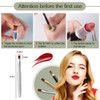 Rownyeon Travel Retractable Lip Brush Applicators Flat for Lipstick Gloss Creams Portable with Cap Professional Makeup B