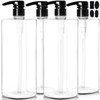 Youngever 4 Pack Pump Bottles for Shampoo 32 Ounce 1 Liter Empty Shampoo Pump Bottles Plastic Cylinder with LockdownLeak
