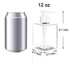 Youngever 5 Pack Clear Plastic Square Pump Bottles Refillable Plastic Pump Bottles for Dispensing Lotions Shampoos 12 Ou