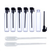 Enslz 100PCS Perfume Samples Mini Bottles With Black Lid Empty Glass Vials Dropper Bottle for Travel and Party1ml