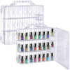 Foraineam 2 Pieces Double Side Universal Clear Nail Polish Organizer Box Nail Tools Holder Case for 48 Bottles with 8 Ad