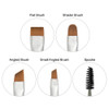 BENLILY 4pcs Eyebrow Brushes Set Eyeliner Groom Kit Angled Flat Shader and Spoolie Brush