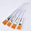 Facial Mask Brush Makeup Brushes Cosmetic Tools with Clear Plastic Handle 5 Pack Silver with Yellow Brush
