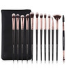 ZOREYA Eye Makeup Brushes 12 Pcs Professional Eye Brush Set Eyeshadow Eyebrow Blending Fan Eyelash Brushes Set With Carr