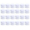 24 Pcs 15ML 05OZ Round Shaped Refillable Clear Container with White Plastic Screw Cap Lid for Makeup Water Lotion Cream