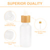Frosted Glass Dropper Bottle Refillable Glass Essential Oils Bottles With Eye DropperBamboo Lids White Rubber Head Trave