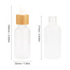 Frosted Glass Dropper Bottle Refillable Glass Essential Oils Bottles With Eye DropperBamboo Lids White Rubber Head Trave