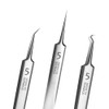 Professional Facial Blackhead Remover Tweezers3Pcs Precision Pimple Popper Tool Kit for Whitehead Ance Blemishs Comedone