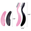 TecUnite Folding Eyelash Comb Stainless Eyebrow Comb Eyelash and Brow Makeup Brush 3 Black and 3 Pink