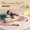 BSMALL Makeup Brushes Premium Synthetic Foundation Powder Concealers Eye Shadows Makeup 14 Pcs Brush Set Pink Set with C