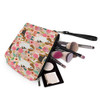Mumeson Small Toiletry Cosmetic Handy Bag for Women Ladies Pink Floral Beagles Zipper Closure Travel Pouch Storage Clutc