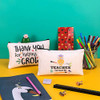 PARBEE Teacher Gift Makeup Bag 12PCS Canvas Cosmetic Pouch Zippered Toiletry Bags Case Appreciation Gifts for Teachers