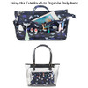 MICOM Cosmetic Bag for Women Cute Printing 14 Pockets Expandable Makeup Organizer Purse with Handles Dog