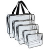 Wobe 5 Packs Clear Cosmetics Bag Makeup Bags Organizers PVC Zippered Toiletry Carry Pouch Portable Makeup Bag for Vacati
