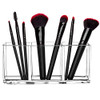 HBlife Clear Makeup Brush Holder Organizer Acrylic Cosmetic Brushes Storage with 3 Slots Eyeliners Display Case for Vani