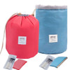 INVODA 2PCS Travel Cosmetic Bags Barrel Makeup Bag Portable Foldable Cases Multifunctional Toiletry Bucket Bags Round Ba