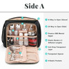 CUBETASTIC Travel Makeup Bag Large Makeup Pouch Waterproof Portable Cosmetic Organizer Bag PU Leather Zipper Pouches for