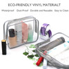 APREUTY Clear Makeup Bags TSA Approved 6Pcs Cosmetic Makeup Bags Set Clear PVC with Zipper Handle Portable Travel Luggag