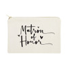 The Cotton Canvas Co Matron of Honor Wedding Cosmetic Bag Bridal Party Gift and Travel Make Up Pouch