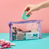 Glamlily 10 Pack Clear Cosmetic Bags with Zipper for Makeup Travel Size Toiletries 5 Colors 96 x 2 x 55 In
