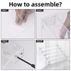 Yebeauty Clear Nail Polish Display Holder Acrylic Nail Polish Organizer 2 PCS 3 Layers Nail Desk Makeup Organizer for Pa