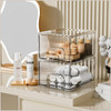 ZHIAI 2 Pack Clear Stackable Cosmetic Organizer Acrylic Drawer Plastic Organizer for Dresser Vanity Kitchen Cabinet Pant