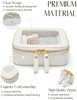 Small Cosmetic Bag for Purse Mini Makeup Bag for School Cute Clear Make Up Pouch for Travel Tiny Leather White Make Up O