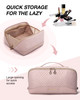 BAGSMART Makeup Bag Cosmetic Bag Travel Makeup BagWaterresistent Makeup Bags for Women Portable Pouch Open Flat Make Up