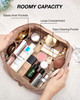BAGSMART Makeup Bag Cosmetic Bag Travel Makeup BagWaterresistent Makeup Bags for Women Portable Pouch Open Flat Make Up