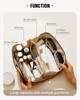 EACHY Travel Makeup BagLarge Capacity Cosmetic Bags for WomenWaterproof Portable Pouch Open Flat Toiletry Bag Make up Ba