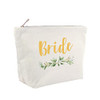 ELEGANTPARK Bridesmaid Gifts Set 4 Maid of Honor Makeup Bags Wedding Party Cosmetic Bags Bridal Shower Gifts Canvas Gold
