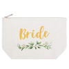 ELEGANTPARK Bridesmaid Gifts Set 4 Maid of Honor Makeup Bags Wedding Party Cosmetic Bags Bridal Shower Gifts Canvas Gold