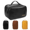 Toiletry Bag for Men Travel Organizer Leather Dopp Kit Waterresistant Shaving Bag for Toiletries Accessories Black