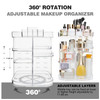 AMEITECH 360Degree Makeup Organizer DIY Adjustable Rotating Cosmetic Storage Carousel Spinning Holder Storage Rack with