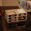Cq acrylic 2 Pack Clear Makeup Storage OrganizerStackable 5 Drawers Make up OrganizersCute Desk Organizer for Vanity Jew