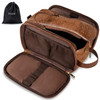 Elviros Toiletry Bag for Men Large Travel Shaving Dopp Kit Waterresistant Bathroom Toiletries Organizer PU Leather Cosme