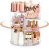 Boxalls Makeup Organizer Rotating Large Capacity 360 Makeup Carousel with Brush Compartment Clear Skincare Cosmetic Spin