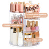 Boxalls Makeup Organizer Rotating Large Capacity 360 Makeup Carousel with Brush Compartment Clear Skincare Cosmetic Spin